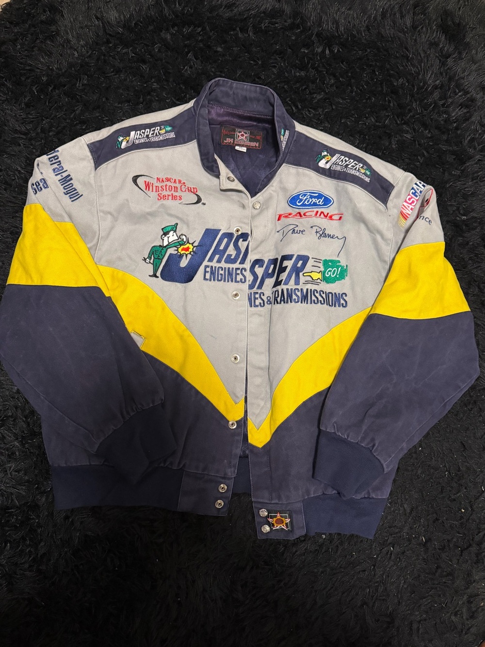 Vintage Jeff Hamilton Jasper Engines Racer-Style Men’s Jacket